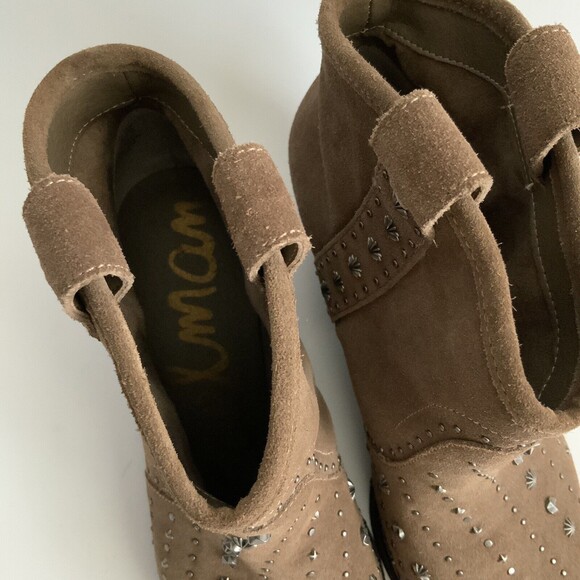 New Sam Edelman Suede Studded Point-toe Bootie Taupe 7.5 - Picture 13 of 13